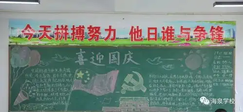 海泉学校请党放心,强国有我迎国庆主题板报