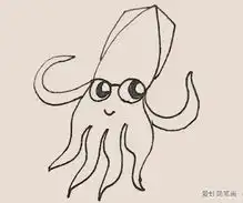 简笔画鱿鱼