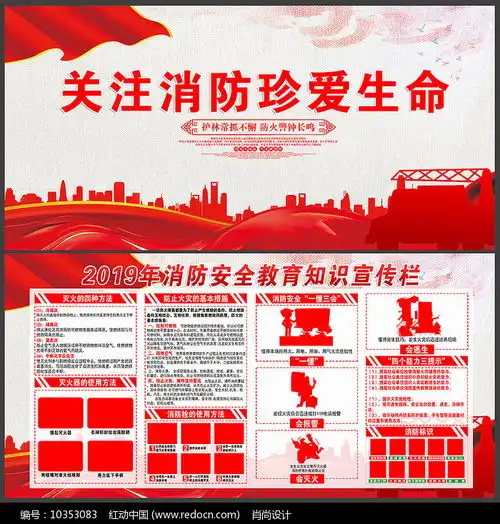 2019消防安全教育知识宣传展板
