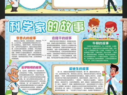 科学家的故事小报科技教育手抄报电子小报图片素材psd模板下载64.19mb科学手抄报大全学科手抄报