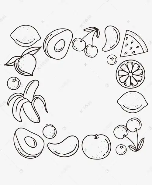 线描水果边框素材图片免费下载千库网