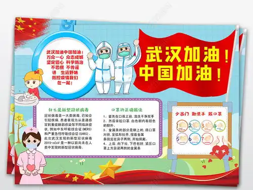 武汉加油红领巾在行动白衣天使致敬白衣天使武汉肺炎线稿手抄报图片模板下载