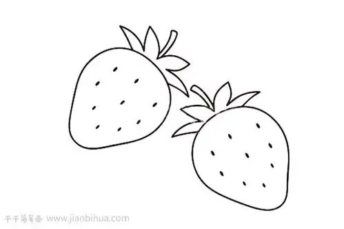 线条简单的草莓简笔画