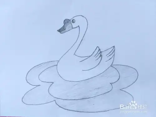简笔画之水面上的鹅儿童画