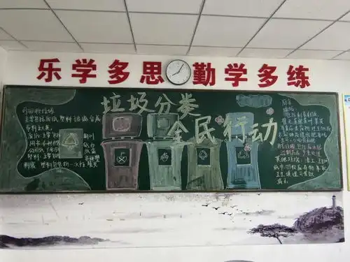 积极参与垃圾分类,共创和谐绿色校园记高一五月保护环境,垃圾分类黑板报活动