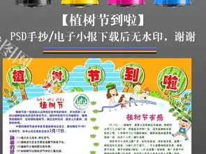 312春天植树节环保绿色手抄报电子小报图片模板下载