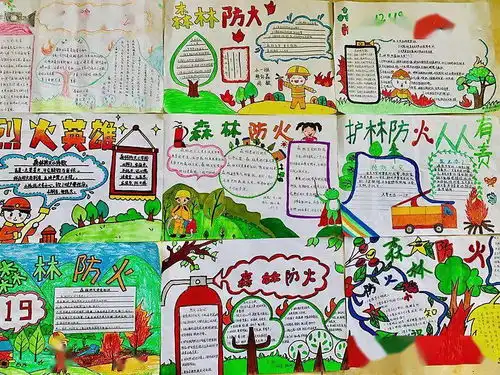 四川泸州江阳区泰安街道中心幼儿园举行森林防火手抄报比赛