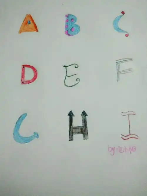 简笔画.创意英文字母画