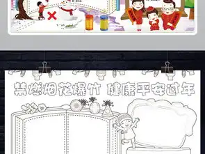 春节环保小报禁止燃放烟花爆竹新年安全手抄报小报图片素材psd模板下载120.34mb元旦手抄报大全节日手抄报