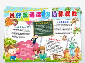 说普通话沟通你我他小报推广普通话手抄小报图片模板psd设计图下载道德与法治手抄报大全编号18690105