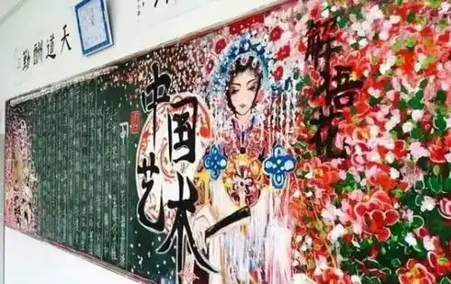 中学生黑板报火了,美术功底了得,老师灵魂画手