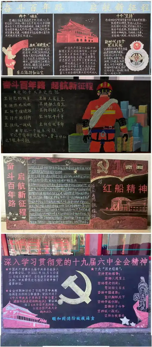 感百年风华,展前路征程海淀支队举办六中全会精神学习黑板报评比活动