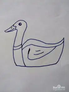 简笔画之浮水鹅