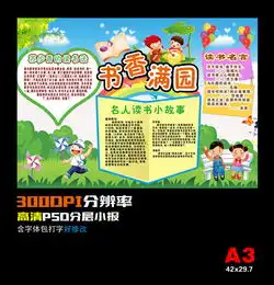 a3版读书月小报读书板报图片模板psd设计图下载其他大全编号13468404
