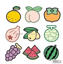 幼儿彩色水果简笔画图片