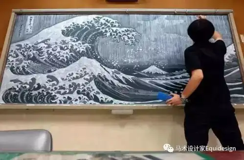 抖音获赞1000万的美术老师,用粉笔将黑板报画出油画质感