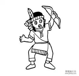 神话人物简笔画后羿射日简笔画