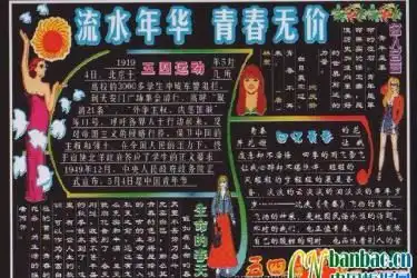 中学生庆祝五四青年节黑板报设计作品欣赏