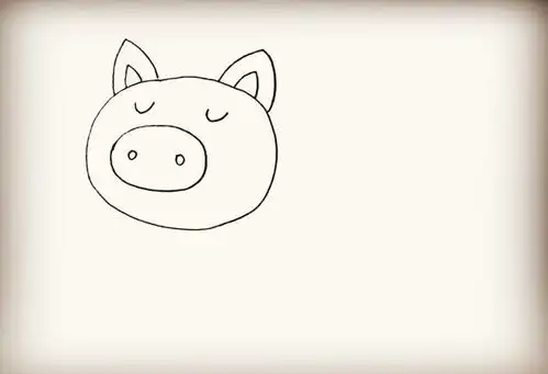 猪年可爱的小猪简笔画,真是超萌
