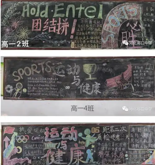 衡水市郑口中学高一a部举行运动与健康主题板报展