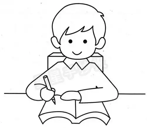 小朋友上课简笔画