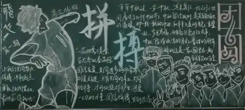拼搏团圆记高三年级黑板报