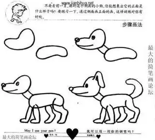 求画一只狗的简笔画越快越好