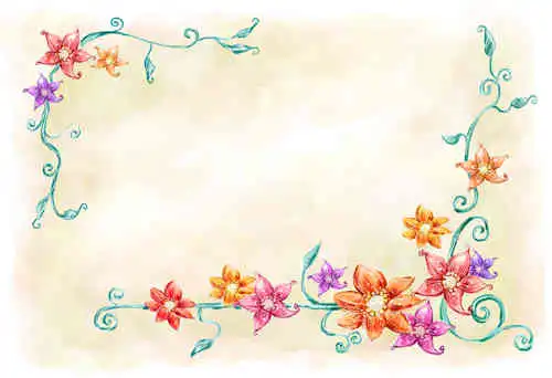 2014最新手抄报花边图案彩色花