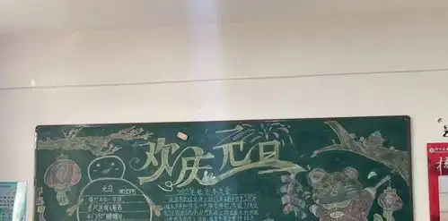 浉河区新时代学校迎新年主题黑板报展示