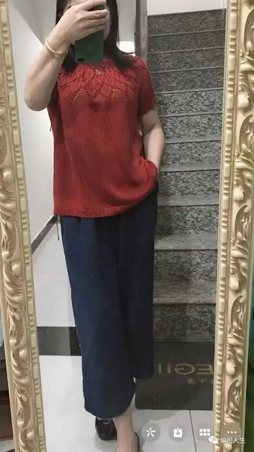 叶子女士百搭春夏短袖套头衫有编织图解
