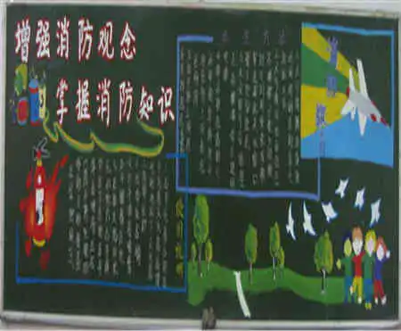 消防安全黑板报敬佩消防员