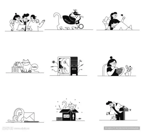 创意人物插画设计图卡通设计