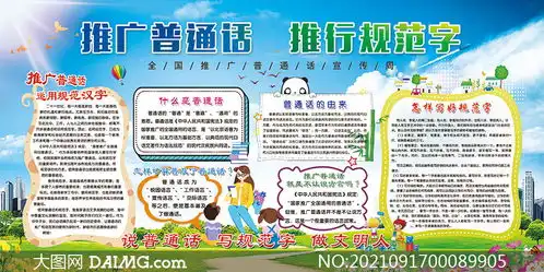 全国推广普通话宣传周展板psd素材