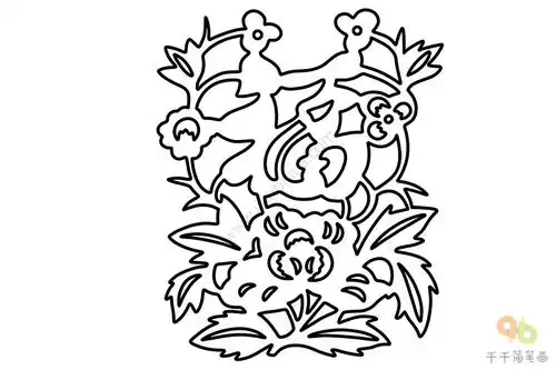 窗花剪纸简笔画