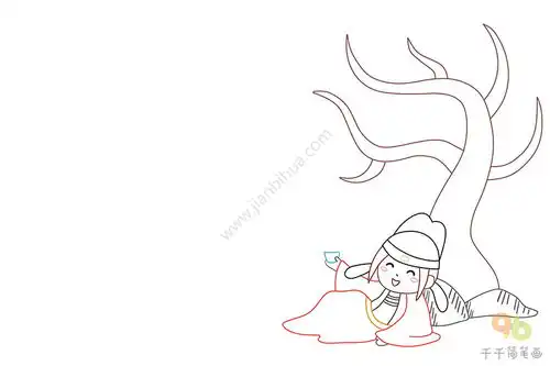 咏柳古诗配图简笔画
