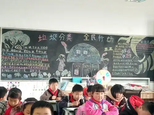 垃圾分类,我们一直在行动记双流区胜利小学开展垃圾分类黑板报评比活动