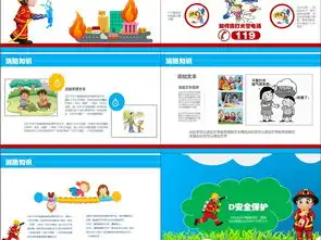 卡通校园消防安全教育知识课件动态ppt模板