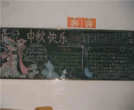 中秋节黑板报中秋国庆喜相逢