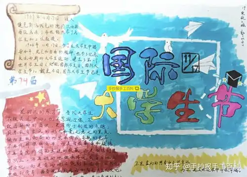 国际大学生节手抄报大学生这样画