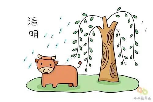 最美的二十四节气清明简笔画