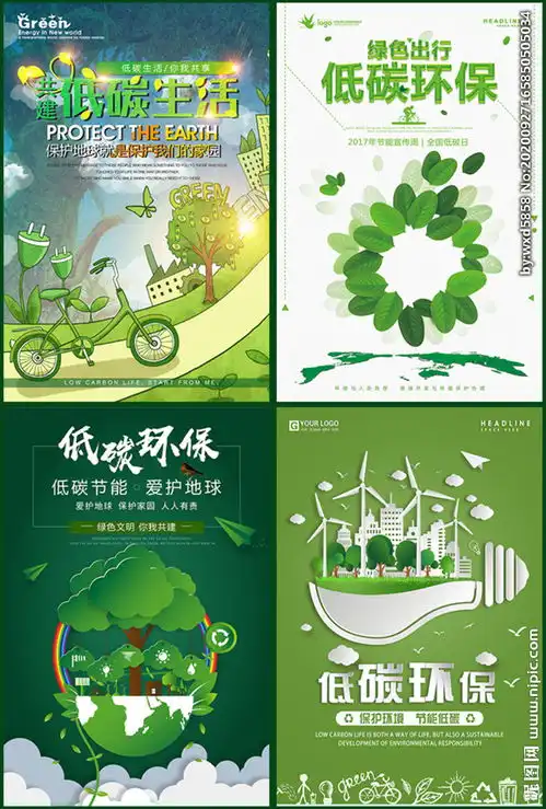 低碳环保绿色出行宣传海报图片