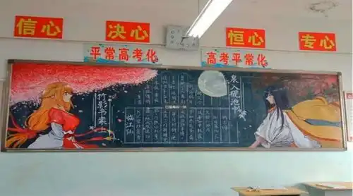 中学生创意黑板报,绘画功底令人羡慕,老师看后都不忍擦掉