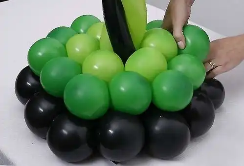 气球立柱制作方法糖果气球立柱五色螺旋气球立柱制作教程