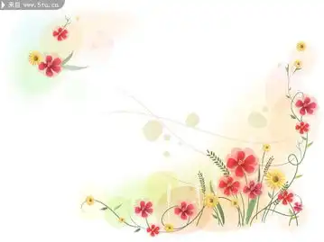 梦幻花纹素材鲜花矢量图