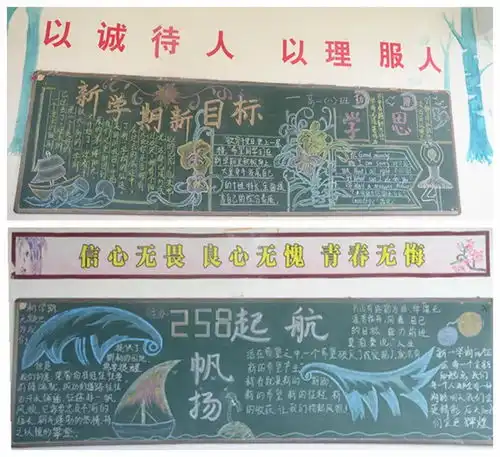 江西省西山学校高中部开展新学期新起点新气象黑板报评比活动