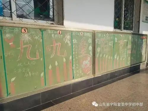 敬老尊贤文化传承宁阳复圣中学初中部开展九九重阳节黑板报展示评比活动