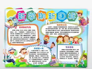 word新学期新气象新目标开学了电子小报手抄报图片模板worddoc设计图下载暑假手抄报大全编号18510845