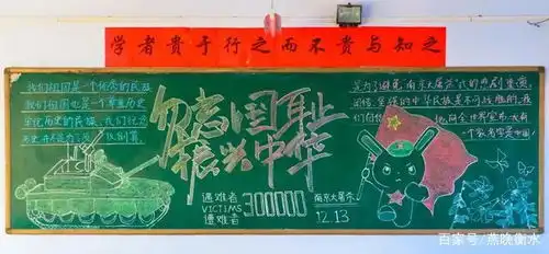 勿忘国耻圆梦中华武邑宏达学校高一年级主题黑板报