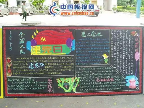 消防队建党日黑板报