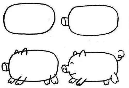 怎么筒画猪,图片
